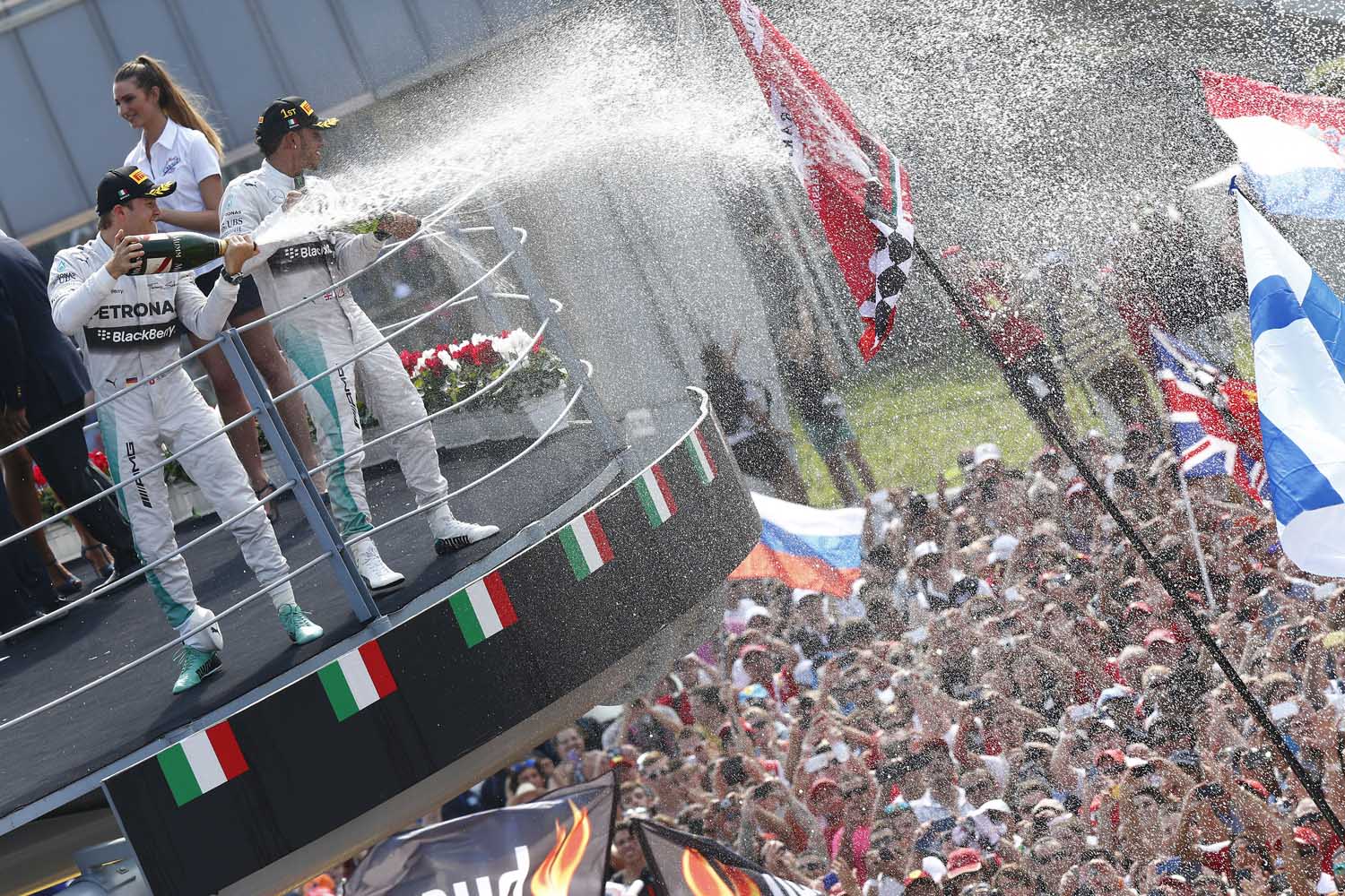 Formule 1 - GP d'Italie 2014 - Célébration de la victoire sur le podium