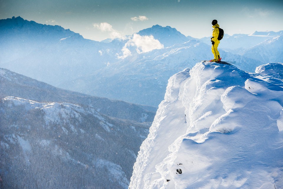 Matty Richard in cima al monte blackcomb whistler british columbia