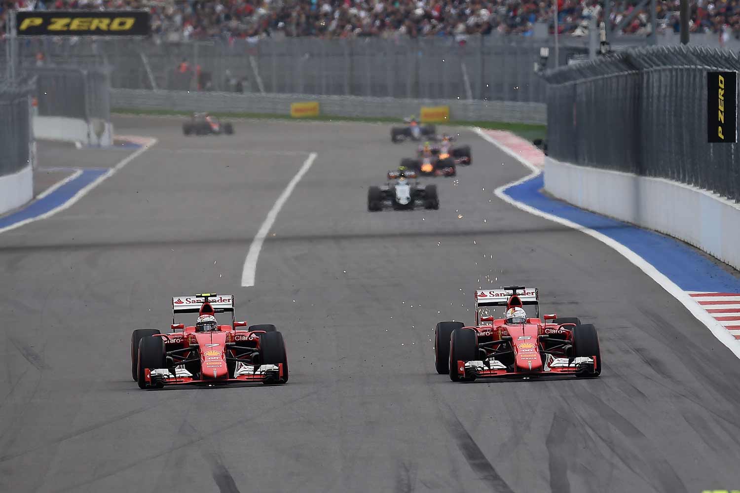 GP F1 Rusia 2015 Duelo Ferrari