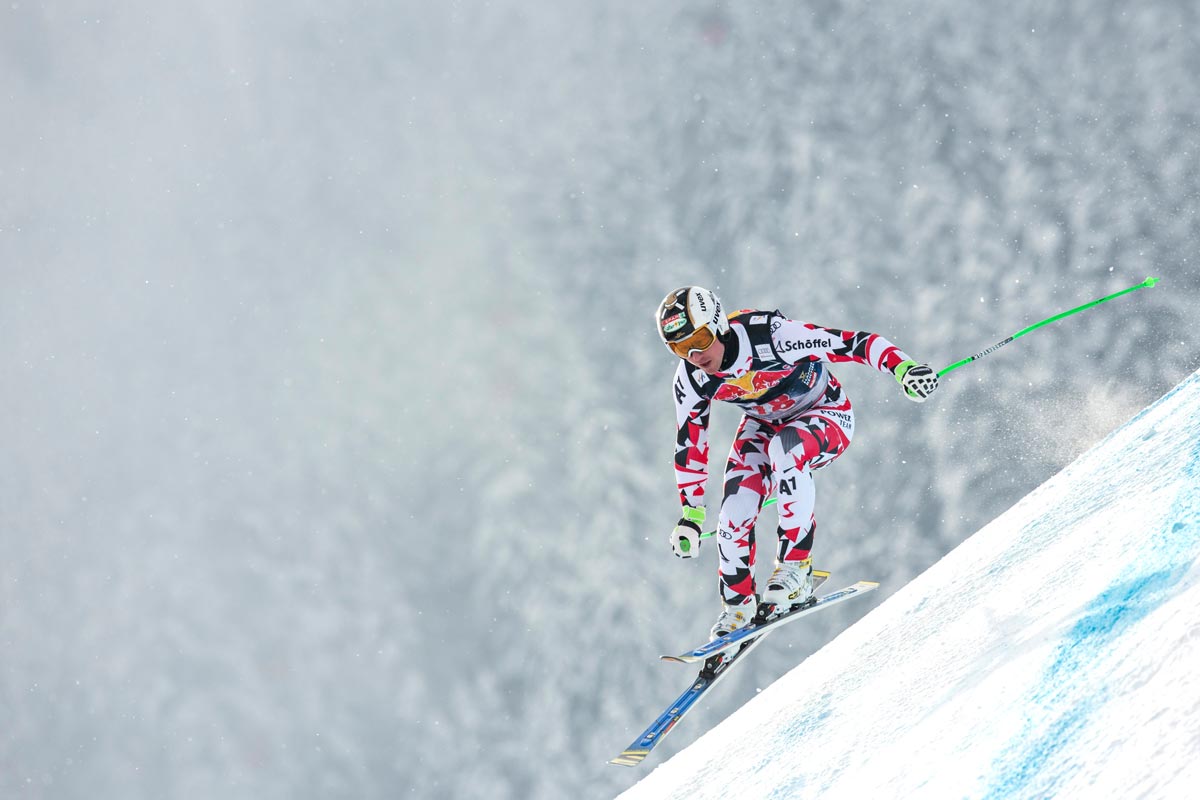 Hannes Reichelt on the Streiff in Kitzbuehel