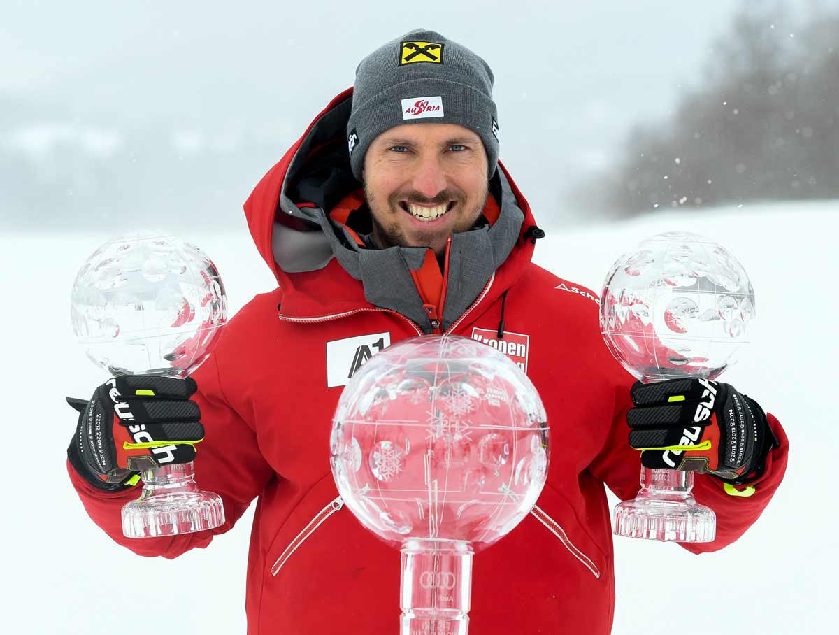 SkiAlpin-Coupe du monde-2017-2018-Marcel-Hirscher-Vainqueur du classement général de la Coupe du monde-Redbull-Erich-Spiess