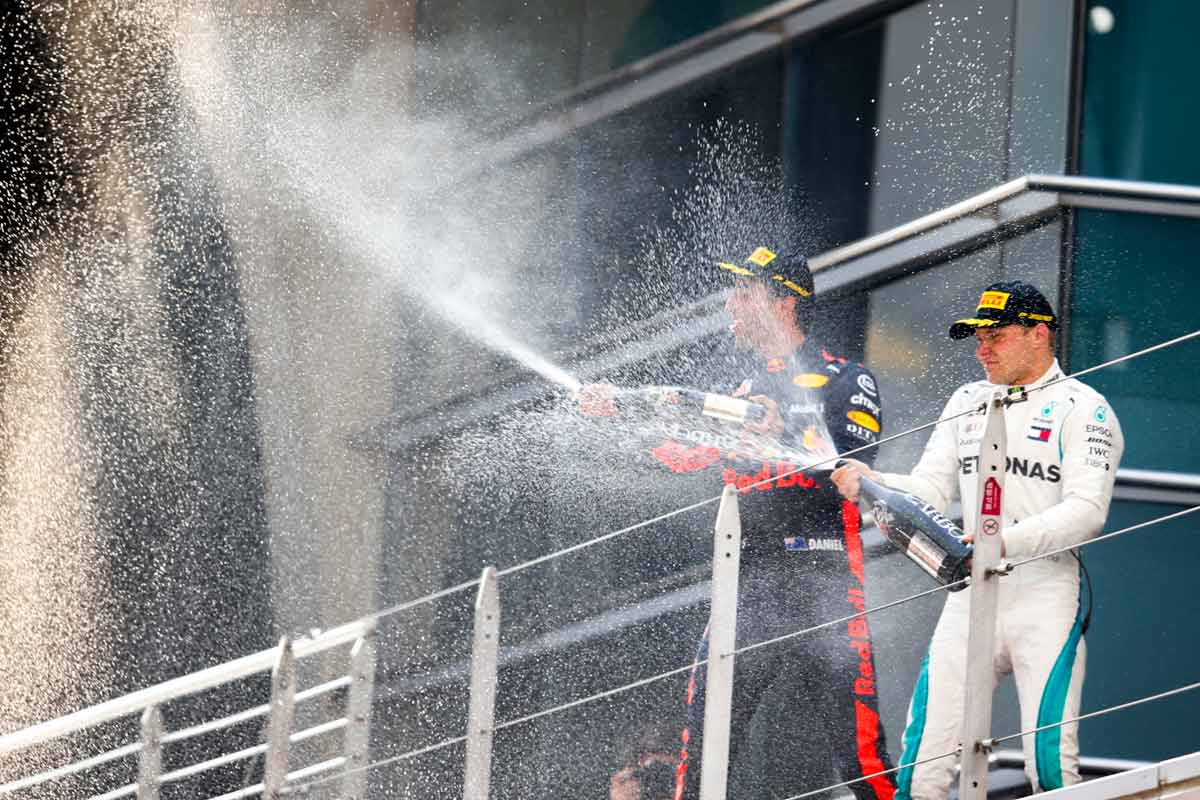 GP China 2018 podium champagne