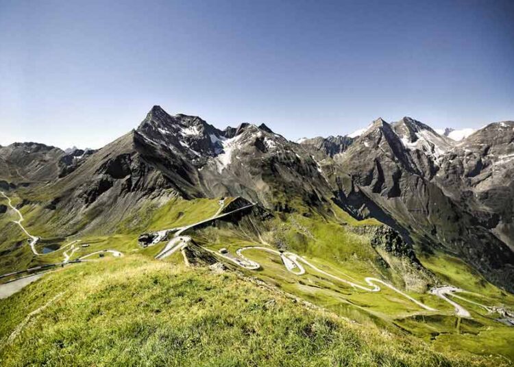 Grossglockner high alpine road, alpine pass for cyclists