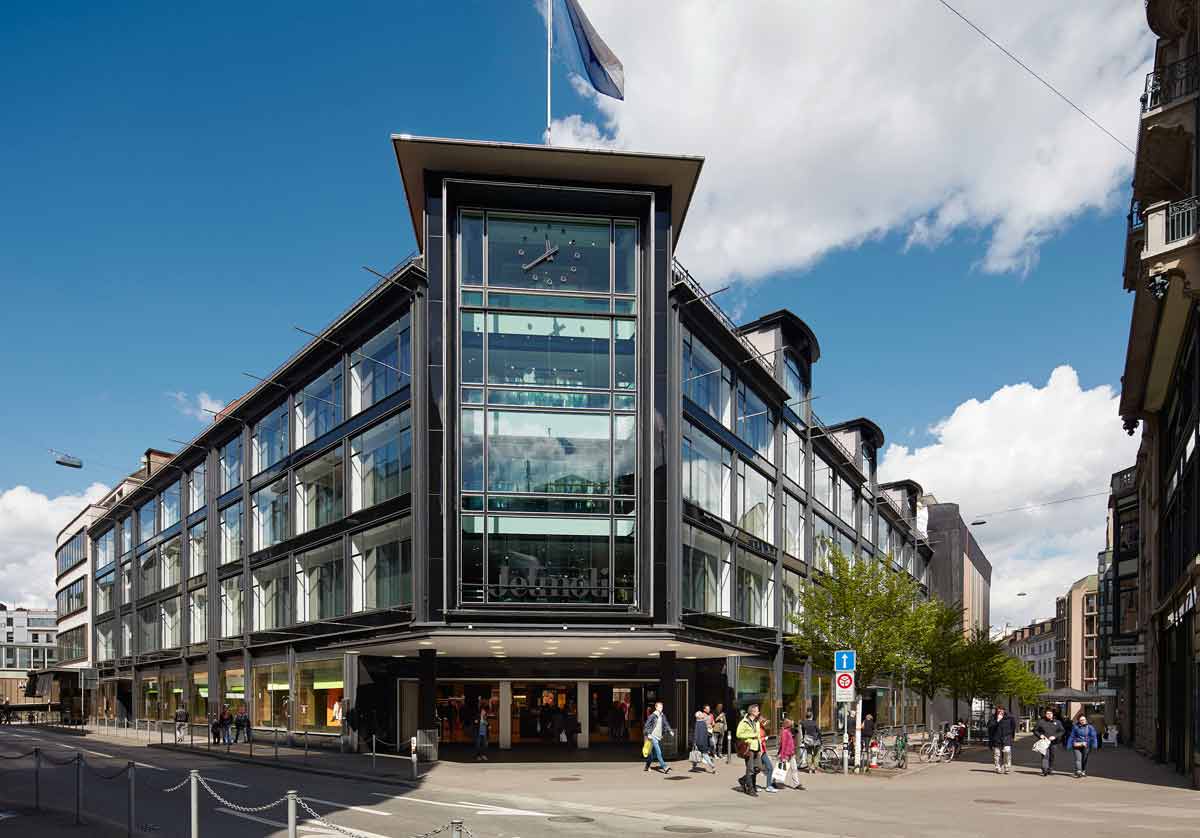 The Jelmoli department store in Zurich is being remodeled and realigned