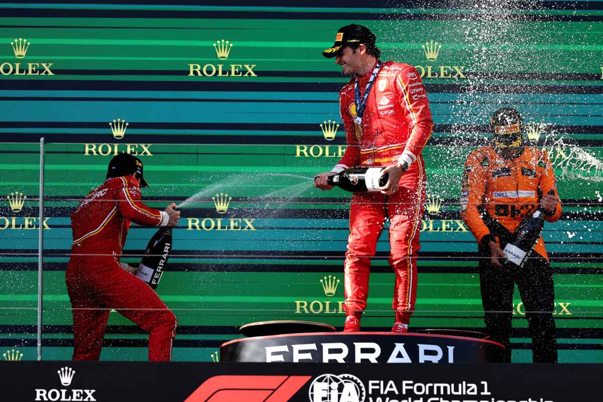 Formel1 GP Australien 2024 - Ferrari Doppelsieg, Podest Champagnerfeier